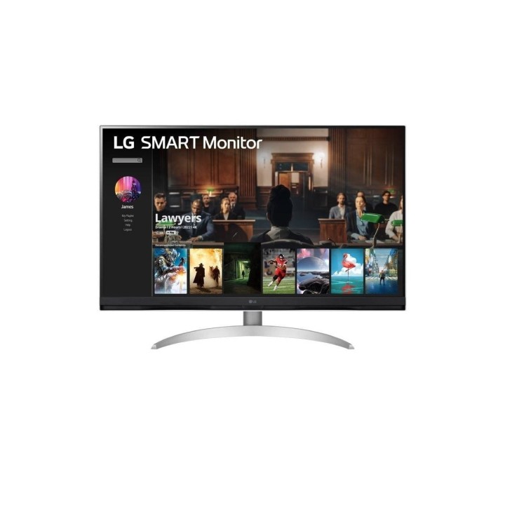 Smart monitor lg 32sq700s-w 31.5'/ 4k/ smart tv/ multimedia/ regulable en altura/ plata y blanco
