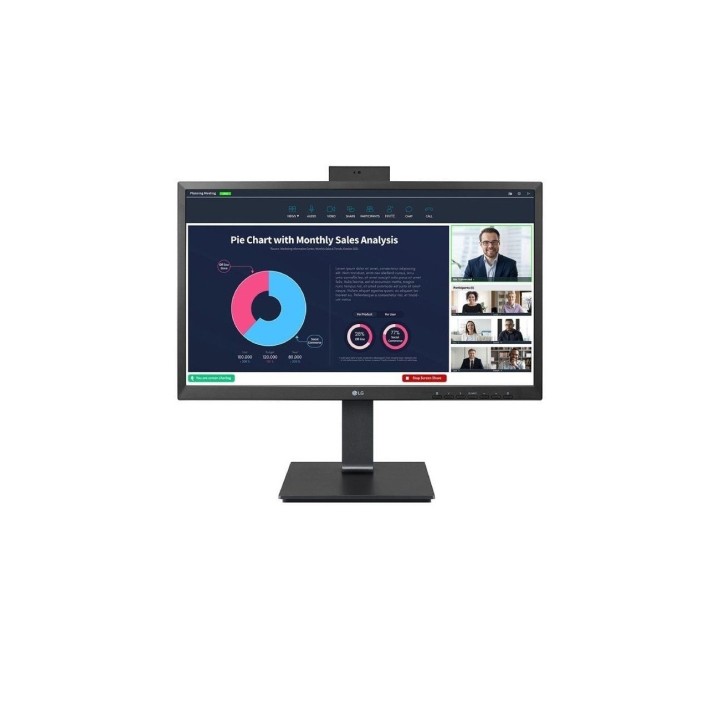 Monitor profesional lg 24bp75cp-b 23.8'/ full hd/ webcam/ multimedia/ regulable en altura/ negro