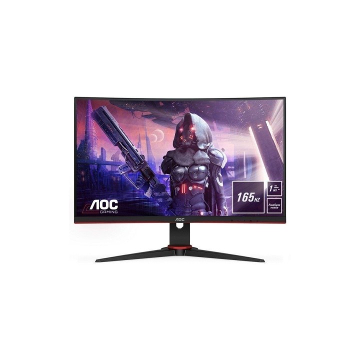 Monitor gaming curvo aoc c24g2ae 23.6'/ full hd/ 1ms/ 165hz/ va/ multimedia/ negro