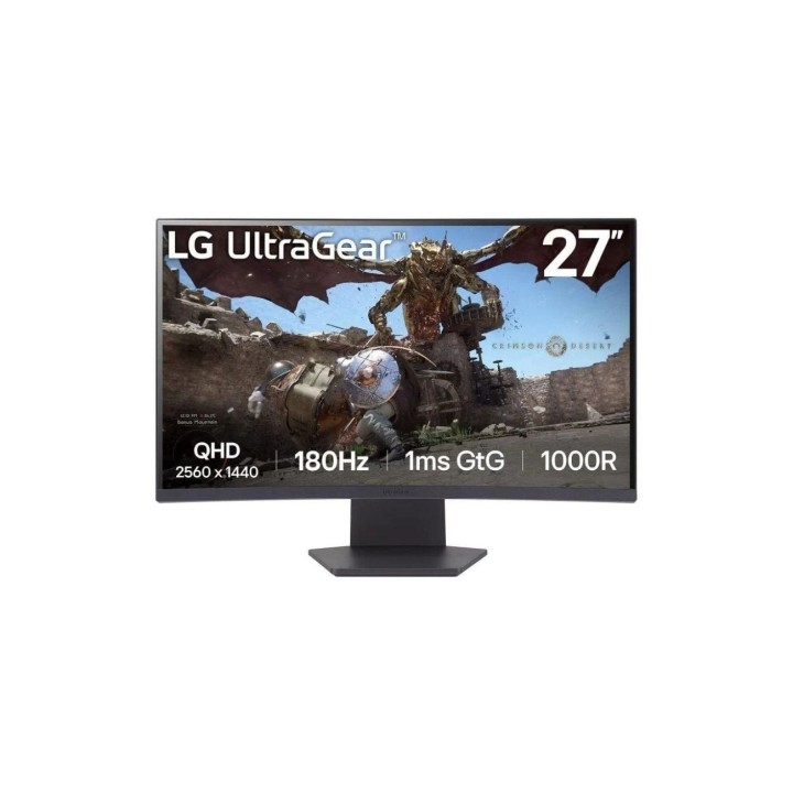 Monitor gaming curvo lg ultragear 27gs60qc-b 27'/ qhd/ 1ms/ 180hz/ va/ negro