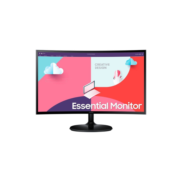 Monitor curvo samsung essential monitor s3 s24c364eau/ 24'/ full hd/ negro